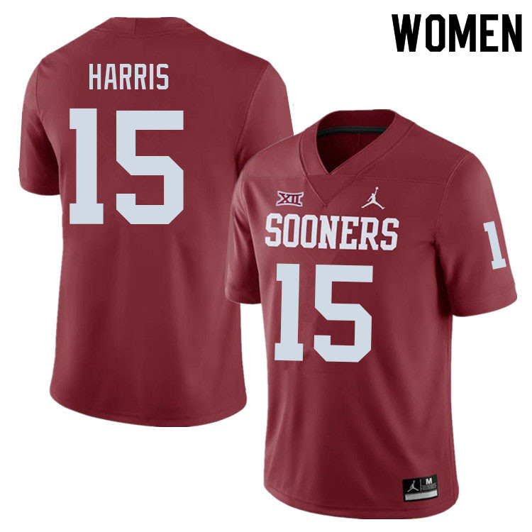 Women #15 Ben Harris Oklahoma Sooners College Football Jerseys Sale-Crimson